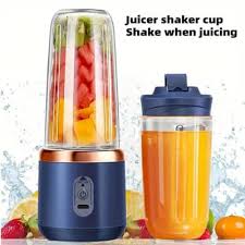 USB Rechargeable Juicer Blender - Mini Portable Personal Size Blender with 6 Blades - Electric Mixer for On-the-Go Smoothies - 400ml Food Grade Fruit Juicer Machine