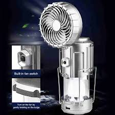 6 in 1 Portable Outdoor LED Camping Lantern with Fan, Outdoor Solar Lifting and Stretching Electric