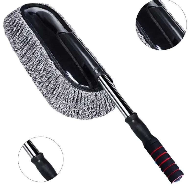 Car Wash Cleaning Brush Duster Dust Wax Mop Microfiber Telescoping Dusting Tool