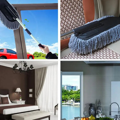 Car Wash Cleaning Brush Duster Dust Wax Mop Microfiber Telescoping Dusting Tool