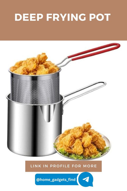 Deep Fryer Set French Fries Pot French Fries Cooker Frying Basket Deep Fryer Pot for Baking Frying Boiling Home Kitchen