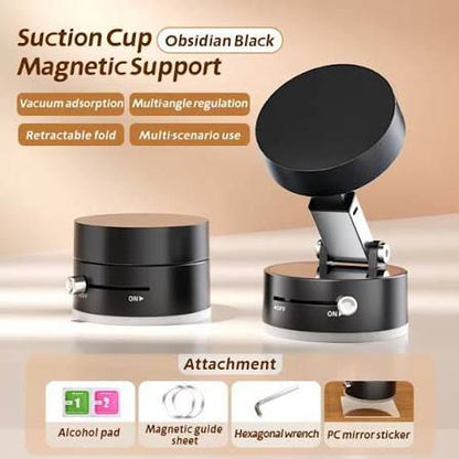 360° Magnetic Phone Holder with Auto-Tracking Rotation – Strong Magnetic Suction Mount for Desk & Tabletop Use