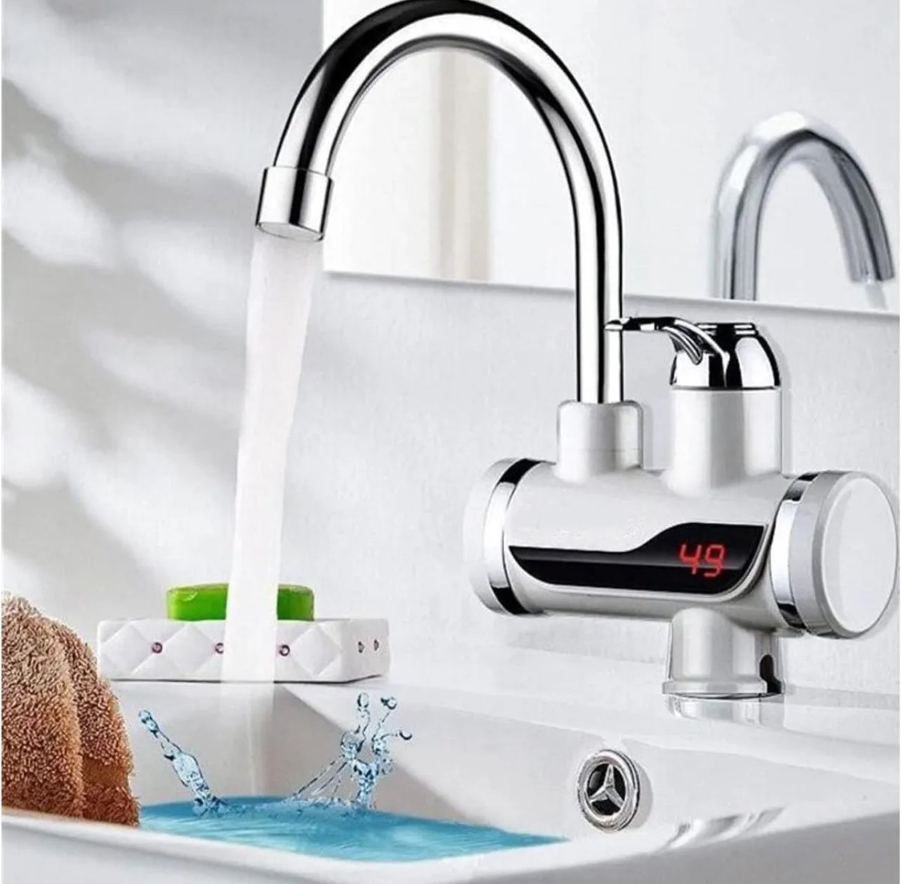 Instant Hot Water Tap Electric Geyser for Bathroom or Kitchen Basin Hot Water Tap Instant Heating Electric Water Heater Faucet, instant electric water heater tap, instant electric geyser, Electric Water Tap, Water Heater, Digital Display