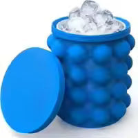 2 In 1 Large Silicone Ice Bucket Mold with Lid Space Saving Cube Maker Tools for Kitchen Party Barware