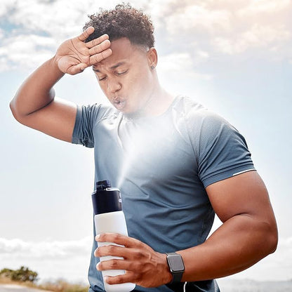 Portable Sports Water Bottle with Mist Spray / Plastic Spray Cool Summer Sport Water Bottle / Leak Proof Portable Drinking Plastic Bottle