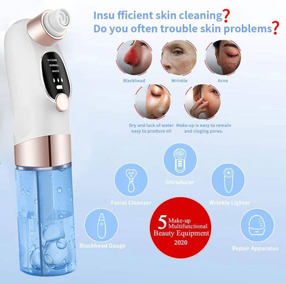 Blackhead Removal Machine - Hydra Dermabrasion Blackhead Remover - Pore Vacuum Cleaner - Bubble Facial Vacuum Cleaner - Blackhead Remover Machine - Deep Face Cleanser - Pimple Remover - Pores Cleaner - Anti-Aging Hydro Skin Care Beauty Machine
