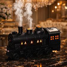 Mini Train Shape Aromatherapy Essential Oil Diffuser Ultrasonic Cool Mist Air Humidifier with LED Lamp Aroma Difusor Atomizer