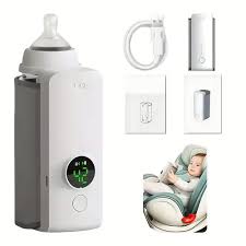 Baby Bottle Milk Warmer & Formula Fast Heating Keep Warm Function LED Display Easy USB Rechargeable Portable for Home & Travel