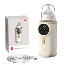 Baby Bottle Milk Warmer & Formula Fast Heating Keep Warm Function LED Display Easy USB Rechargeable Portable for Home & Travel