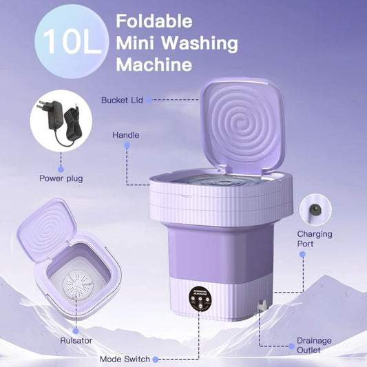 Portable Mini Folding Washing Machine, travel camping washing machine,Magic Foldable Small Clothes Washing Machine Washer Laundry Tub Wash Machine for Travelling.