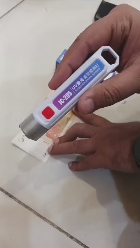 Money Checking Machine - Money Detector Machine - Handheld LED Money Detector JC-205 - UV Violet Torch Fake Note Checker - Portable Currency Counterfeit Detection Light - Money Checker