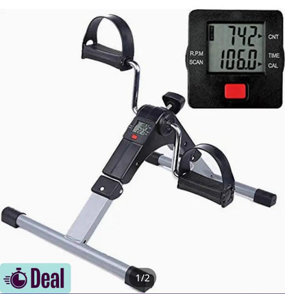 Portable Mini Cycle Pedal Exerciser with Adjustable Resistance and Digital Display