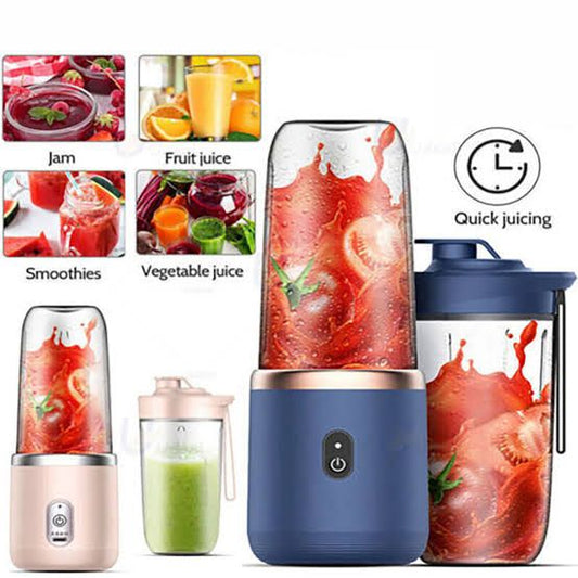 USB Rechargeable Juicer Blender - Mini Portable Personal Size Blender with 6 Blades - Electric Mixer for On-the-Go Smoothies - 400ml Food Grade Fruit Juicer Machine